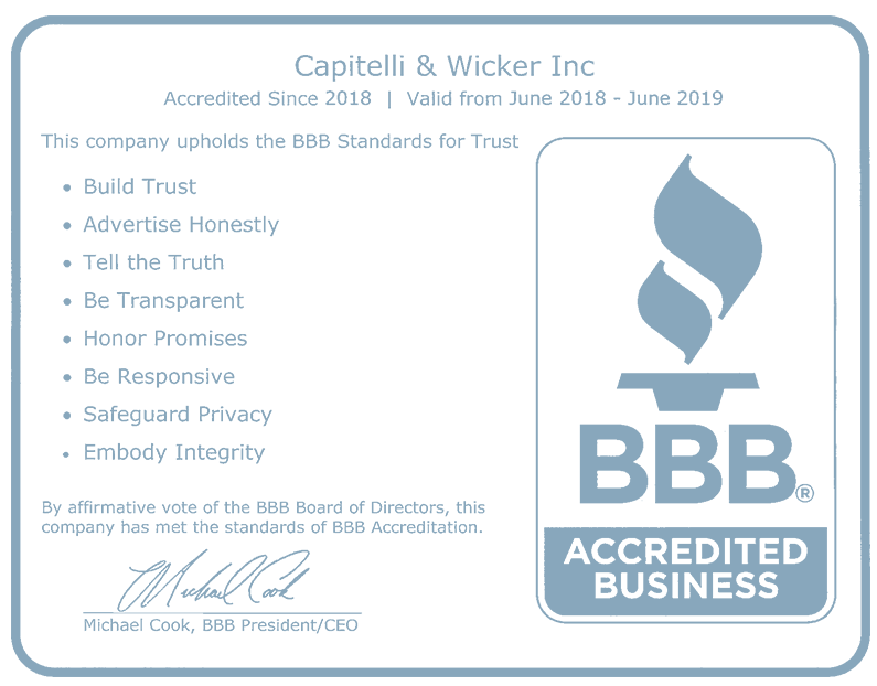 BBB accredited business - capitelli and wicker